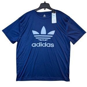 Adidas Climalite Men’s XL Graphic T-Shirt Blue Classic Trefoil Logo New W Tags